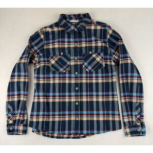 Stio Willow Midweight Plaid  100% Organic Cotton Flannel Shirt Womens Large